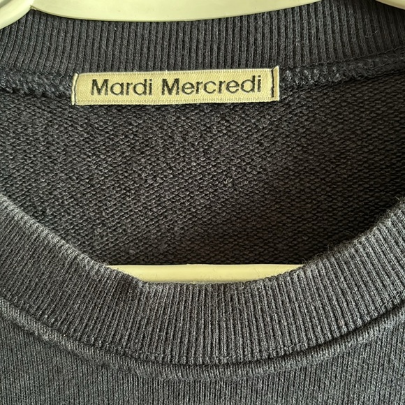 Mardi Mecredi Navy sweatshirt with green design. Size M. - Picture 3 of 6